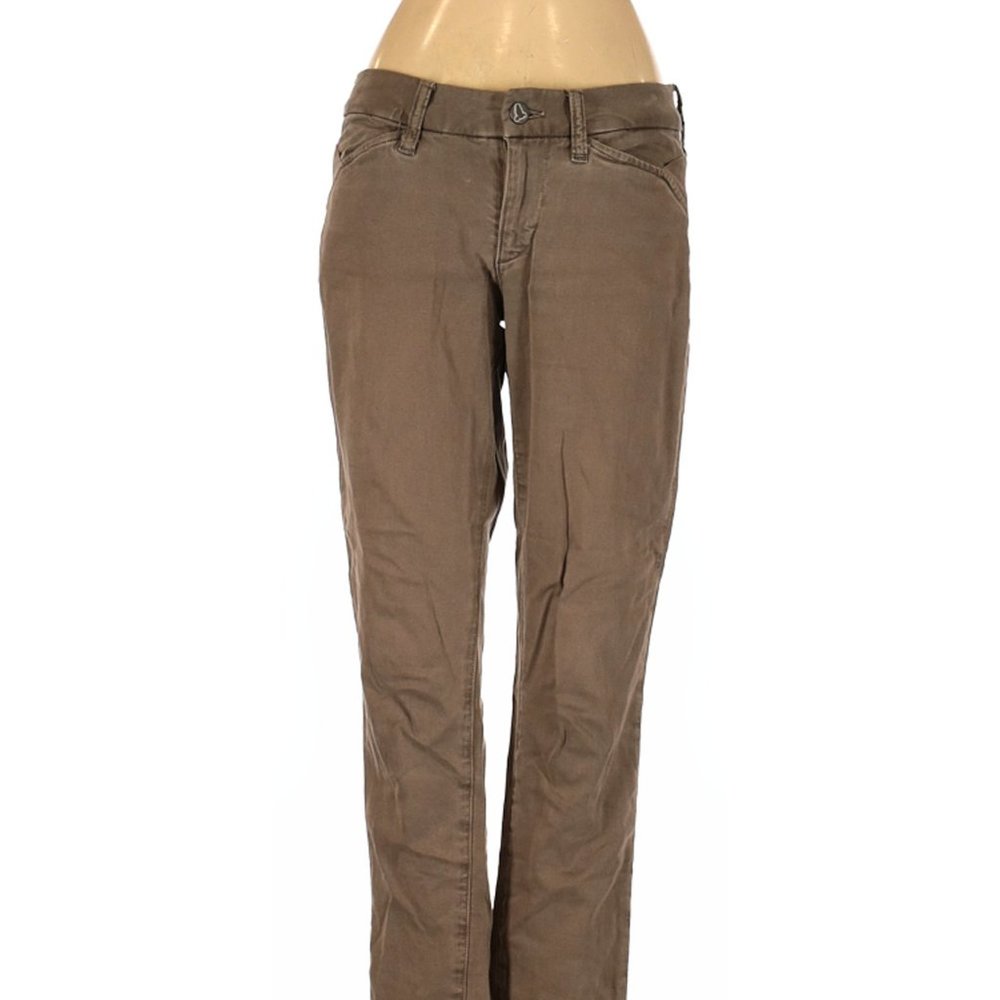 MiH Jeans Brown Green Straight Leg Cut Mid Rise Waist Size 25 #166